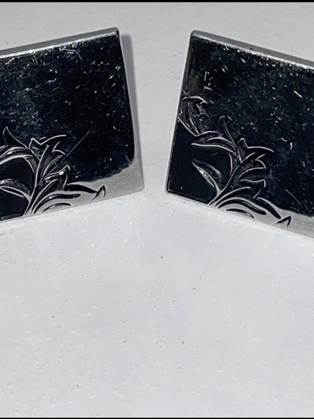Vintage Swank Cufflinks Silver Tone & Black
